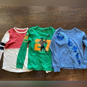 Boys long sleeve graphic j crew shirts size m (8-9)